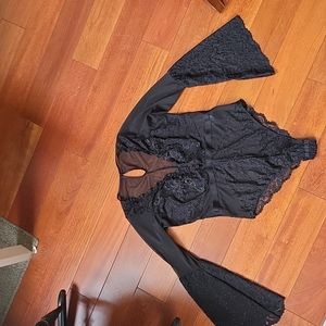 long sleeve teddy size 14/16 black new